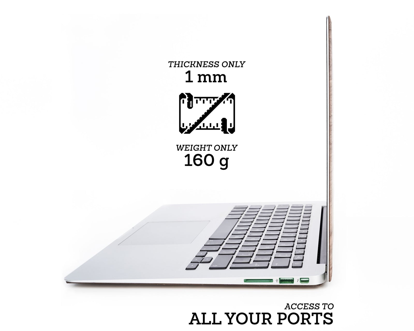 Wolf in the woods - Minimal - Macbook Wood Skin