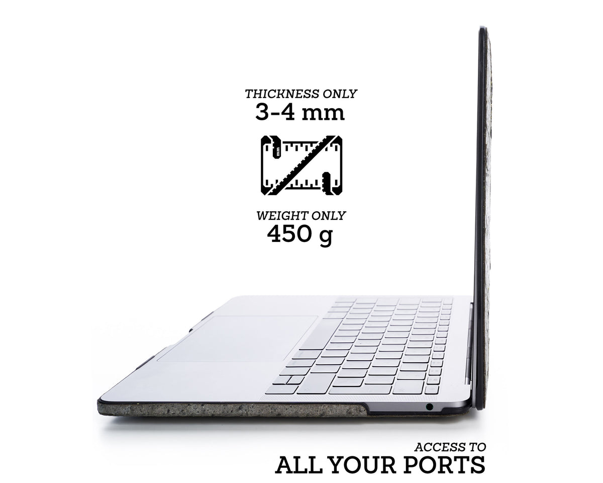 MACBOOK PROTECTIVE CASE - Made of Real Stone - Silver Grey