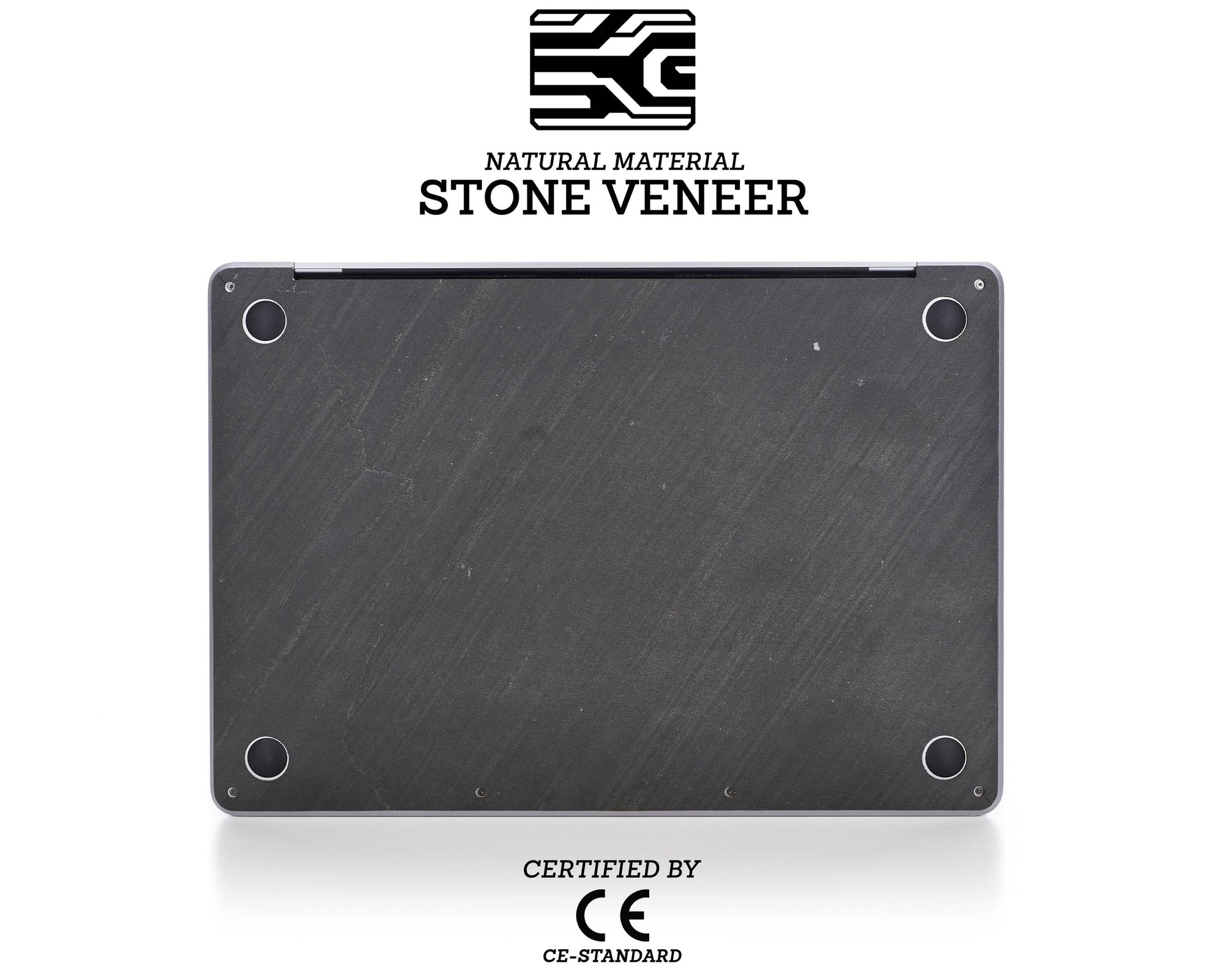 Macbook Skin - Made of Real Stone - Dark Black