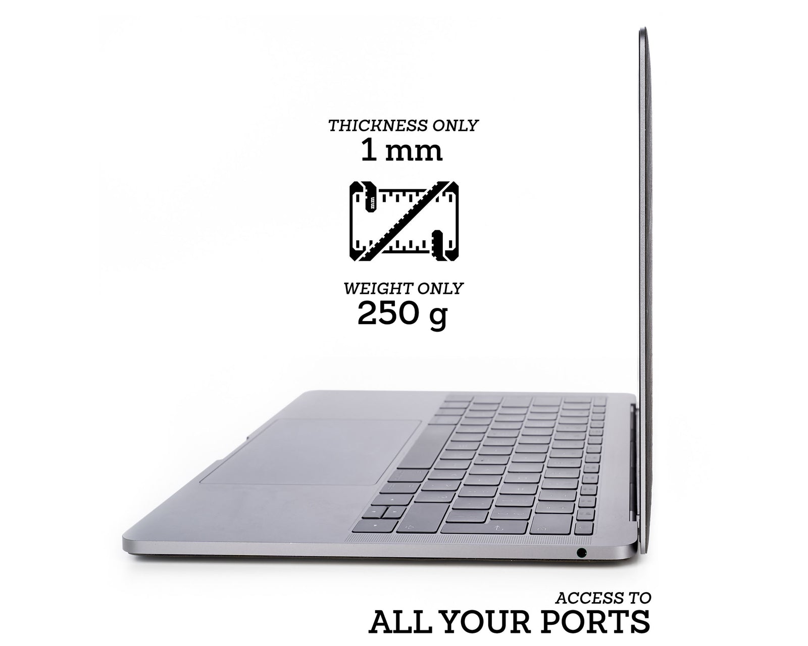 Macbook Skin - Made of Real Stone - Dark Black