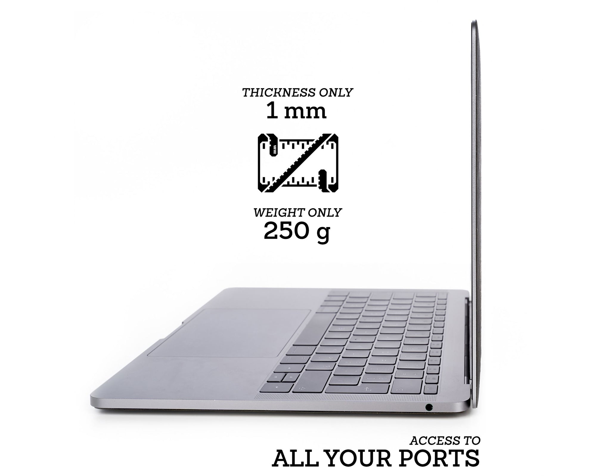 Macbook Skin - Made of Real Stone - Dark Black